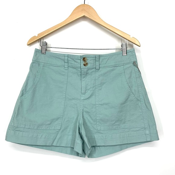 A New Day High Rise Mint Green Double Button Large Pocket Preppy Shorts Nwt - Picture 5 of 16